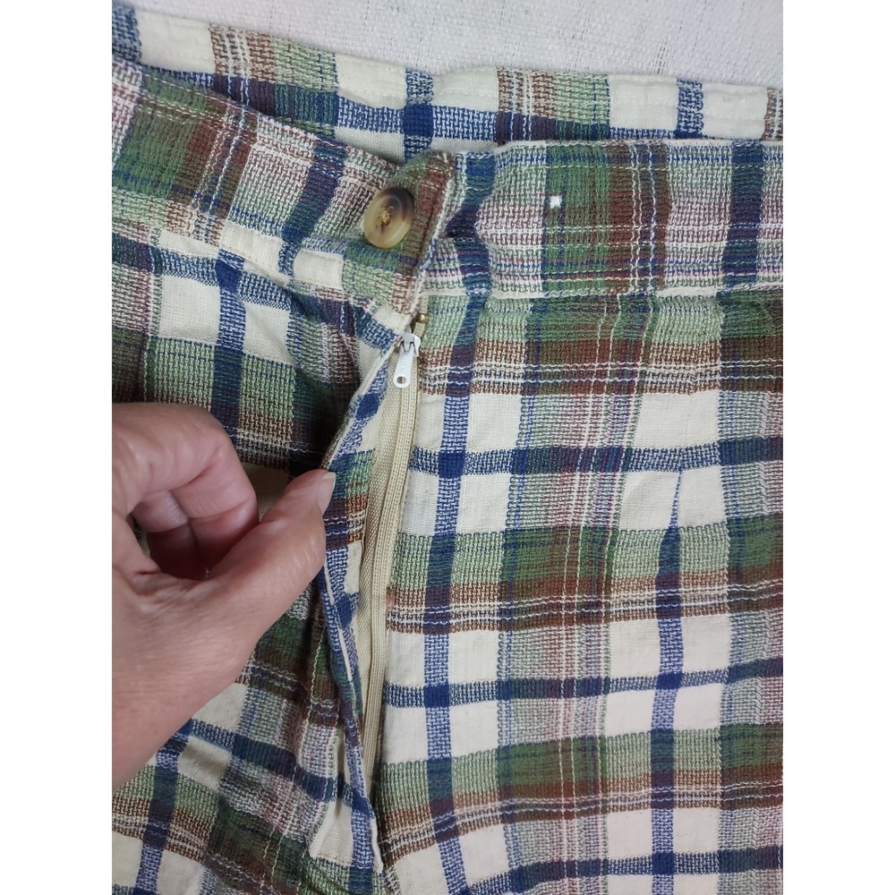 Vintage Kkomi Plaid Crop Top & Skort Set Women's Medium 90s 100% Cotton - Picture 9 of 16